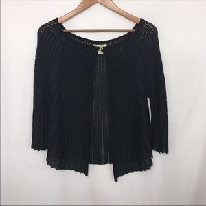 Tru Self Black Metallic Crochet Cardigan Large